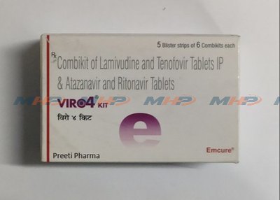 Viro4 kit(Тенофовир дизопроксилфумарат + ламивудин + атазанавир + ритонавир)